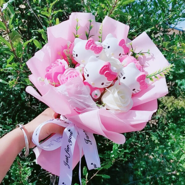 Sb3956fe43db140319ca9ae522725fcdeE.jpg Bouquet Fleur Peluche Chat Hello Kitty - Bouquet de Fleurs Savon