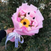 Peluche Lilo Stitch avec bouquet de fleurs Rose Savon