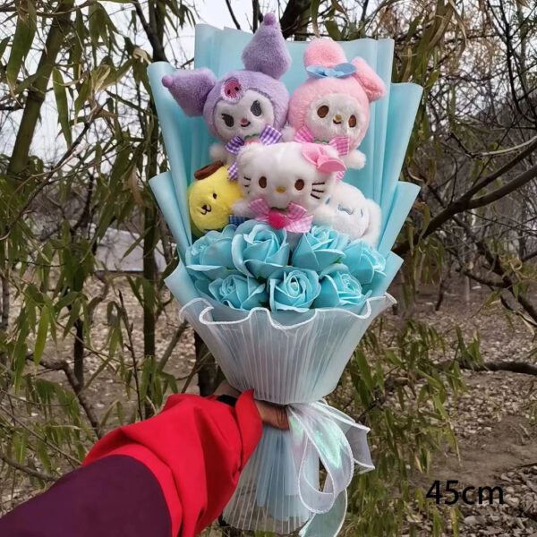 Kuromi My Melody Hello Kitty Cinnamoroll Anime Plush Bouquet Doll Toy Valentine's Day Girls Birthday Christmas Graduation Gift