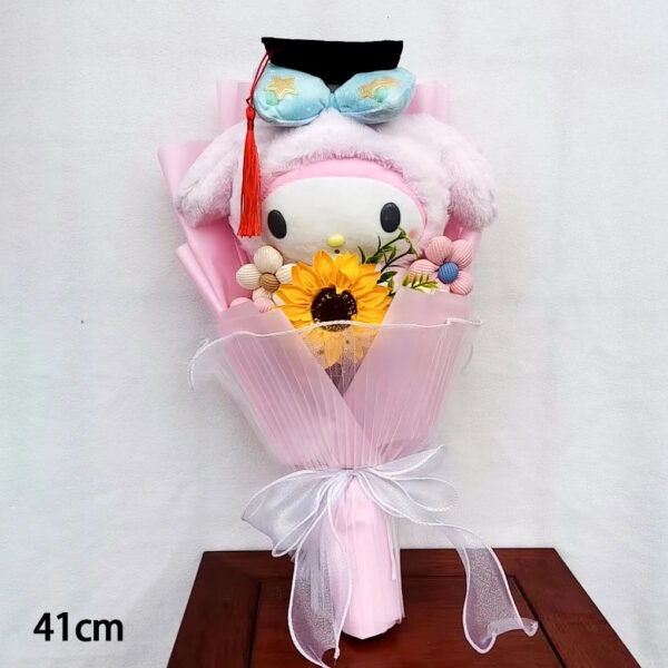 Bouquet de peluches Kuromi,  My Melody, Hello Kitty, Cinnamoroll Sanrio Anime