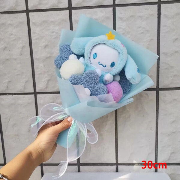 Christma Sanrio Kuromi Hello Kitty Cinnamoroll Cartoon Plush Bouquet Rose Wedding Party Decoration Valentine's Day Gift Promotio