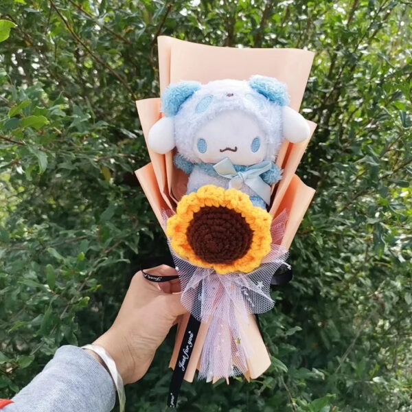 Sanrio Kuromi My Melody Cinnamoroll Hello Kitty  Plush Sunflower Bouquet Gift Valentine's Day Graduation Xmas Girl Friend  Gifts
