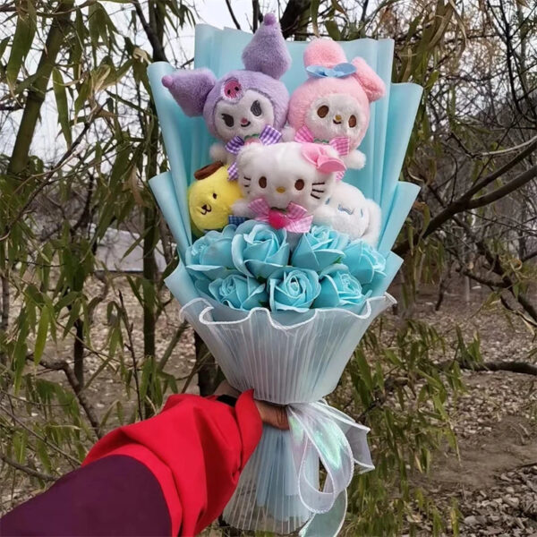 Kuromi My Melody Hello Kitty Cinnamoroll Anime Plush Bouquet Doll Toy Valentine's Day Girls Birthday Christmas Graduation Gift
