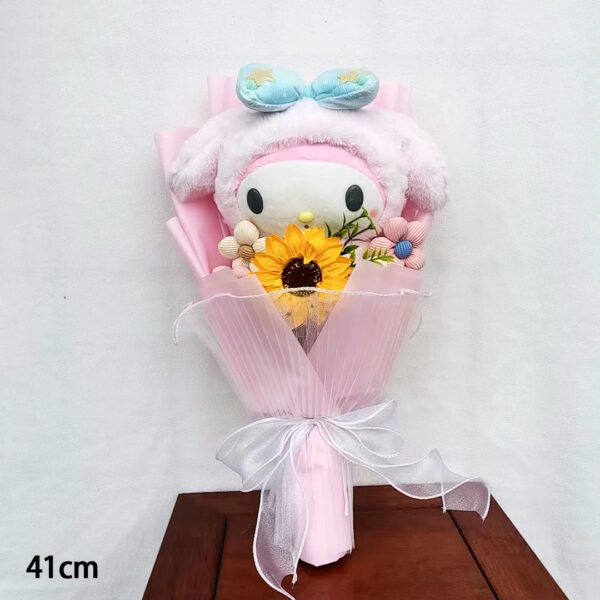 Bouquet de peluches Kuromi,  My Melody, Hello Kitty, Cinnamoroll Sanrio Anime