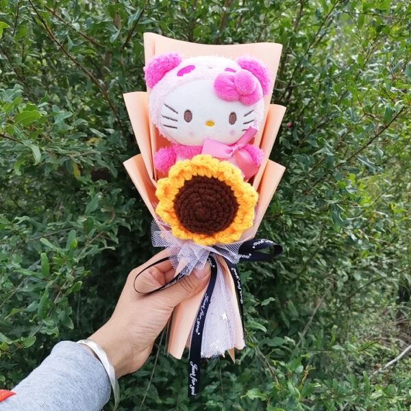 Sanrio Kuromi My Melody Cinnamoroll Hello Kitty  Plush Sunflower Bouquet Gift Valentine's Day Graduation Xmas Girl Friend  Gifts