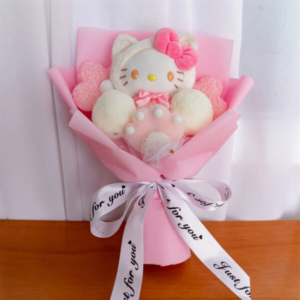 Bouquet Fleur Peluche Chat Hello Kitty - Bouquet de Fleurs Savon
