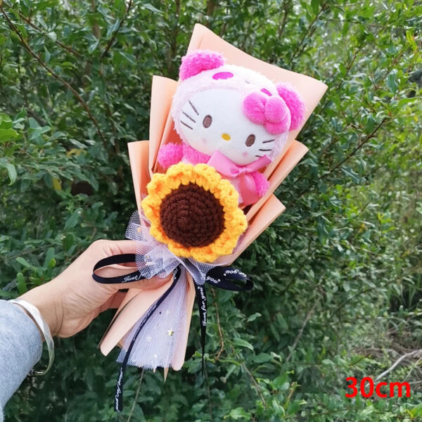 Christma Sanrio Kuromi Hello Kitty Cinnamoroll Cartoon Plush Bouquet Rose Wedding Party Decoration Valentine's Day Gift Promotio