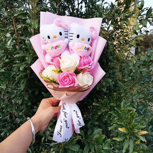 Disney Christmas Gift Anime Lilo Stitch Plush Bouquet Stuffed Animals Stitch Flower Bouquet Home Decoration Valentine Gift