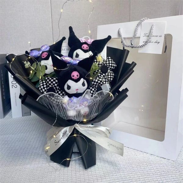 Secb802b9a0114c829213211535758725A.jpg Cartoon Bouquet Kuromi My Melody Cinnamoroll Kt Cat Animation Plush Doll Toy Gift Box Valentine's Day Christmas Birthday Gifts