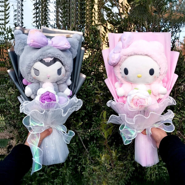 Sed22ca16bdc542a19c0fd8c7594ec7bfu.jpg Bouquet de peluches Kuromi, My Melody, Hello Kitty, Cinnamoroll Sanrio Anime