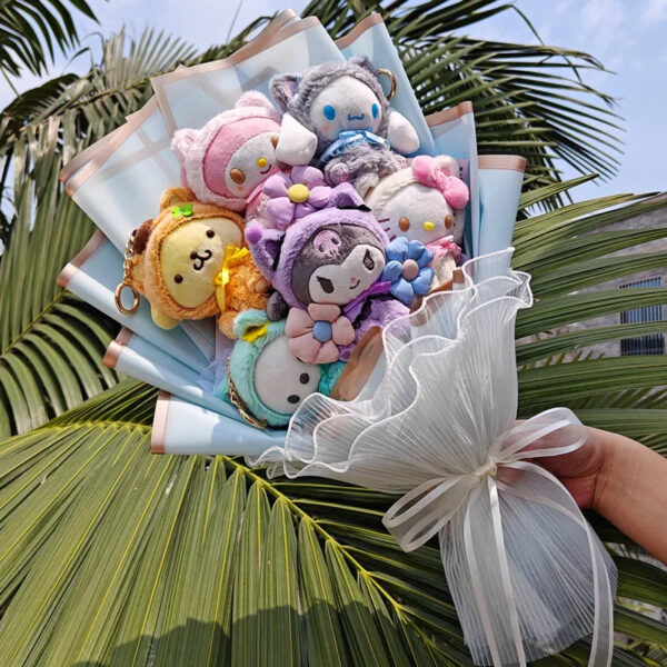 Bouquet de peluches Kuromi,  My Melody, Hello Kitty, Cinnamoroll Sanrio Anime