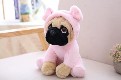 Adorable poupée chiot carlin en peluche
