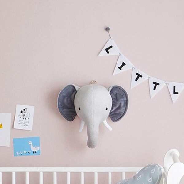 Poupée en peluche éléphant chien cheval rhinocéros tête de buffle murale artwork décor