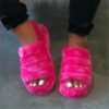 Chaussons en peluche taille plus à fond épais