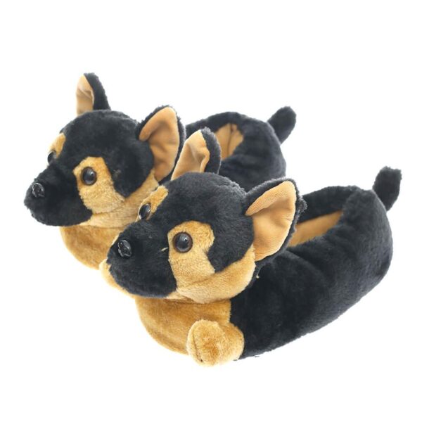 Chien de Berger Animal en Peluche Chien Noir Pantoufles