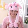 Chapeaux en peluche licorne, cochon et panda