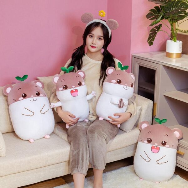 Jouet peluche petit hamster en coton doux avec flûte