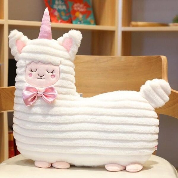 Peluche lama licorne nœud papillon