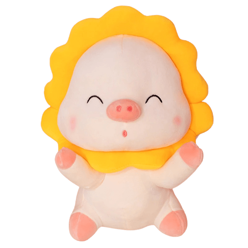 Peluche Cochon Fleur Jaune