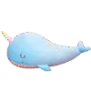 Peluche Géante Baleine Licorne Bleu