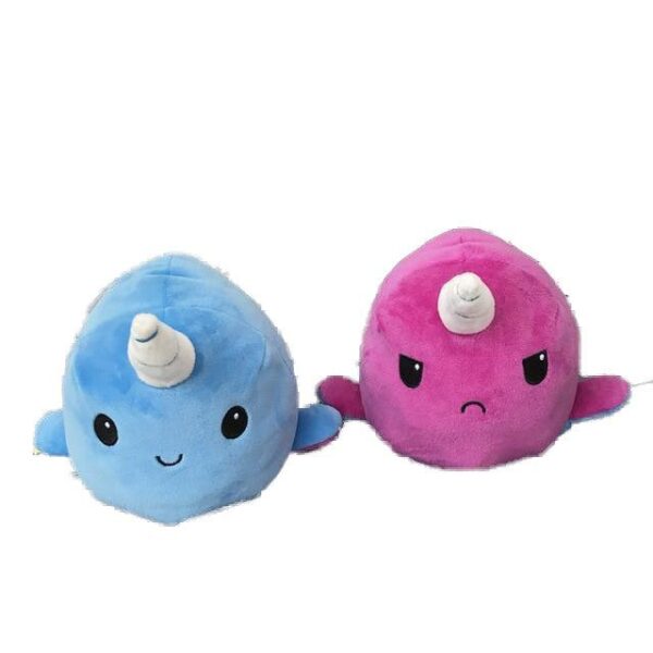 Peluche Réversible Baleine Licorne Bleu et Violet