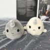 Peluche Réversible Baleine Licorne Gris et Blanc