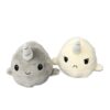 Peluche Réversible Baleine Licorne Gris et Blanc