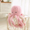 Grosse peluche pieuvre rose pour décorer la chambre