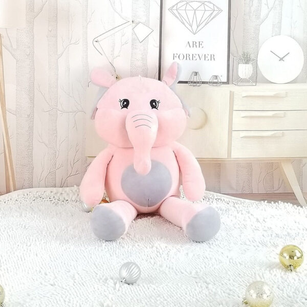 Grosse peluche éléphant kawaii aux grands yeux