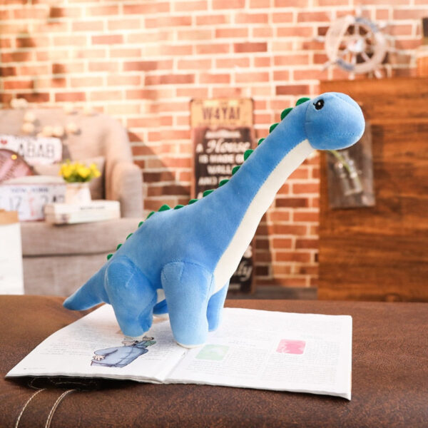 Poupée dinosaure long cou bleue en forme de doudou