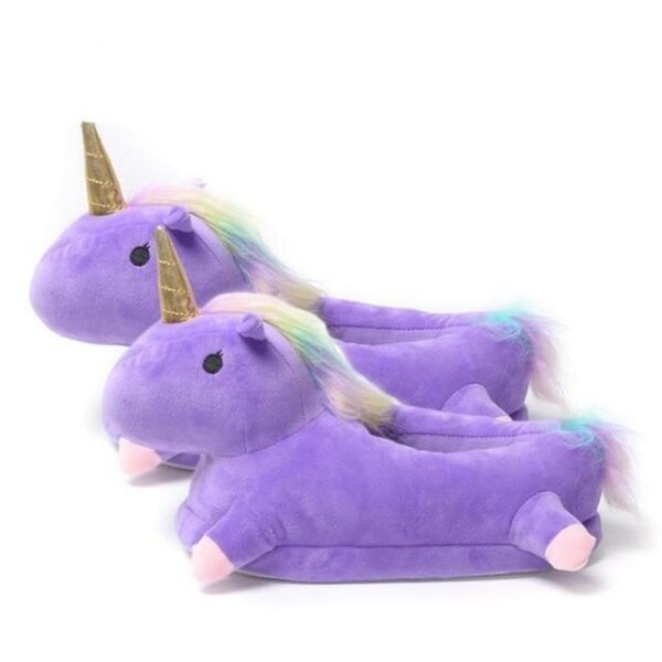 Chaussons licorne en peluche