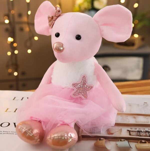 1pc 16.5" Cute & Lovely Dressing Cloth Animal Ballet Mouse Plush Toys