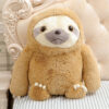 Grosse peluche paresseux marron et marrante