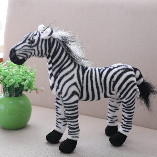 Peluche cheval africain zèbre