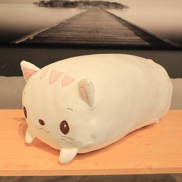 Peluche Coussin Chat Blanc