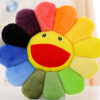 Coussin en peluche fleur de printemps souriante xxl