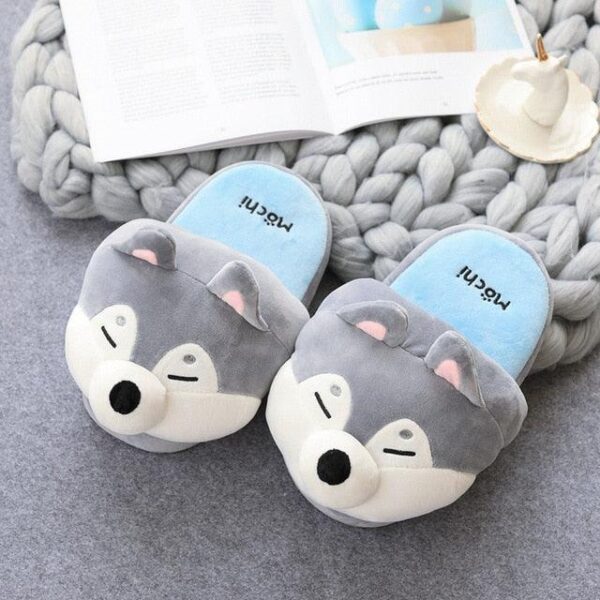 Chaussons en peluche pour chien Shiba Inu