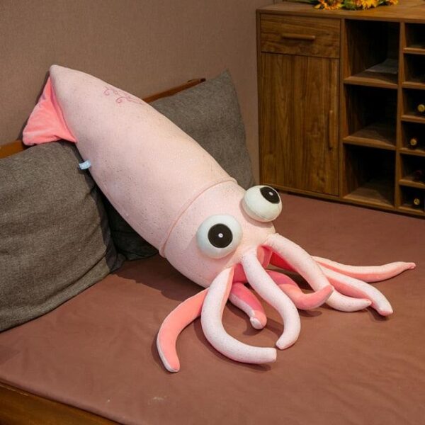 Poupée en peluche gigantesque calmar de 27 à 48 pouces en taille réelle