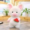 Peluche cochon rose géant avec écharpe décorative