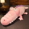 Peluche Crocodile Rose 1m
