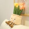14" Simulation de fleurs de tulipes, Plantes en pot créatives Jouets en peluche