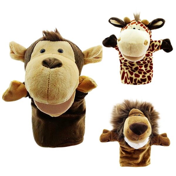 product-image-1769615752_4378c1ce-00e4-4bfa-b801-2034122e2859.jpg Marionnettes animales (lot de 3) Girafe, Lion et Singe (grandes bouches mobiles)