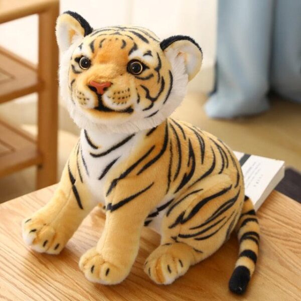 Adorable Animal en Peluche Tigre Blanc et Jaune