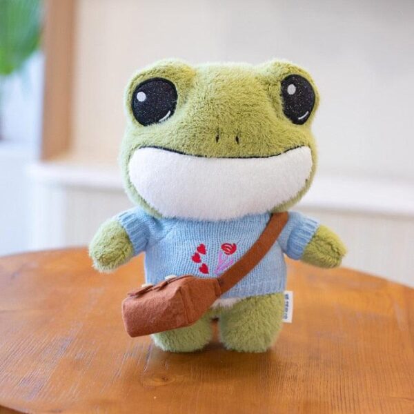 Peluche grenouille verte Kawaii