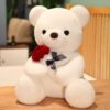 Peluche Teddy Bear With Rose Super Soft Plushie