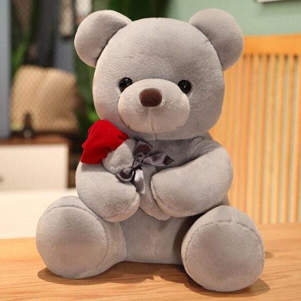 Peluche Teddy Bear With Rose Super Soft Plushie