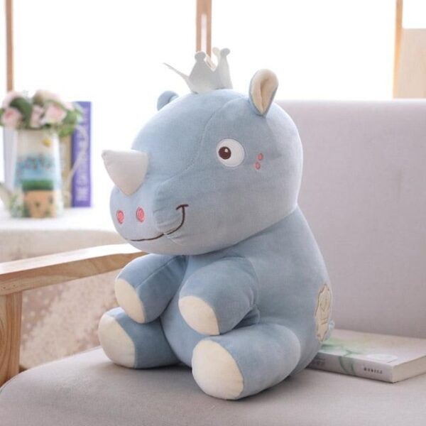 Adorables peluches rhinocéros avec couronnes