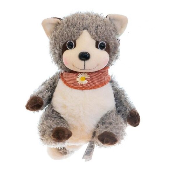 Oreiller en peluche raton laveur gris