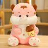 Animaux en peluche tigre assis avec du thé au lait