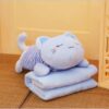 Oreiller en peluche pour chat avec couverture